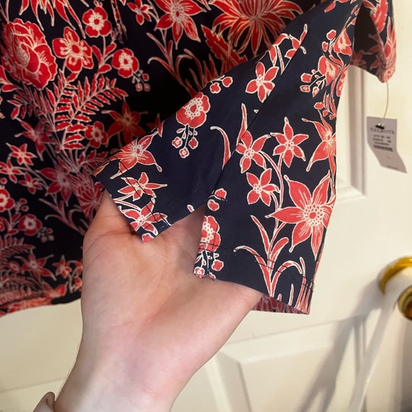 NWT Talbots floral pattern blouse 3/4 sleeve - Picture 9 of 10